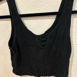 Wild Fable Black Lace-Up Top